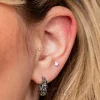 Blue Banana Surgical Steel Single Skulls Ear Clicker (Silver)