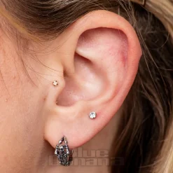 Blue Banana Surgical Steel Skeleton Ear Clicker (Silver)