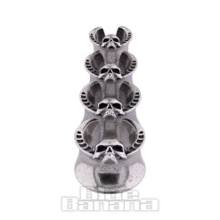 Blue Banana Surgical Steel Skull Saddle Hanger (Silver)