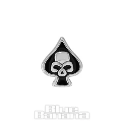 Blue Banana Surgical Steel Skull Spade Labret (Silver)