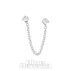 Blue Banana Surgical Steel Small Hearts Ear Chain (Silver)