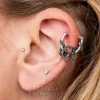 Blue Banana Surgical Steel Snake On Horseshoe Ear Clicker (Silver)