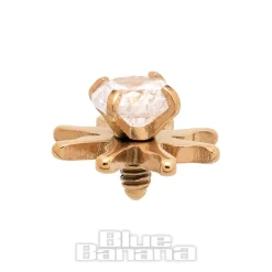 Blue Banana Surgical Steel Sun Dermal Top (Gold/Crystal)