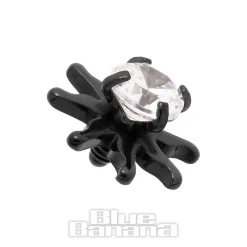 Blue Banana Surgical Steel Sun Dermal Top (Crystal/Black)