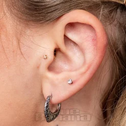 Blue Banana Surgical Steel Tribal Ear Clicker (Silver)