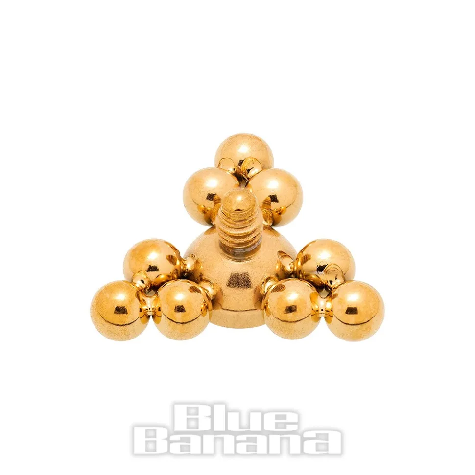 Blue Banana Surgical Steel Triangle Dermal Top (Gold)