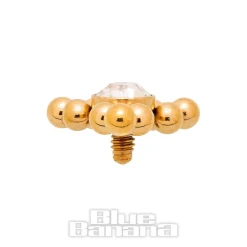 Blue Banana Surgical Steel Triangle Dermal Top (Gold)