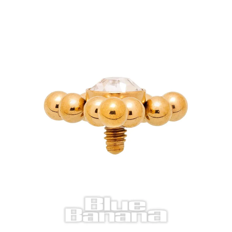 Blue Banana Surgical Steel Triangle Dermal Top (Gold)