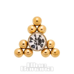 Blue Banana Surgical Steel Triangle Dermal Top (Gold)