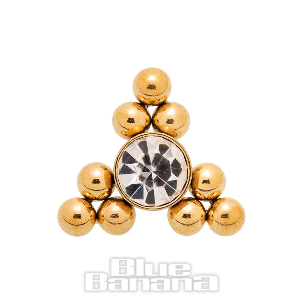 Blue Banana Surgical Steel Triangle Dermal Top (Gold)