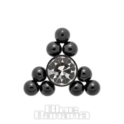 Blue Banana Surgical Steel Triangle Dermal Top (Black)