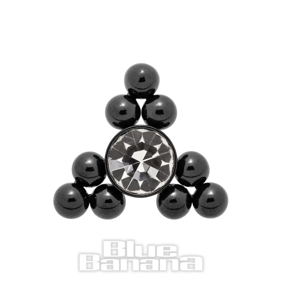 Blue Banana Surgical Steel Triangle Dermal Top (Black)