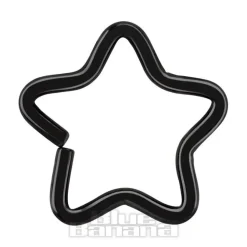 Blue Banana Surgical Steel 1.2 x 10mm Daith Star Ring (Black)