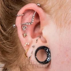 Blue Banana Surgical Steel 1.2x38mm Zirconia Link Industrial (Crystal)