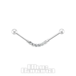 Blue Banana Surgical Steel 1.2x38mm Zirconia Link Industrial (Crystal)