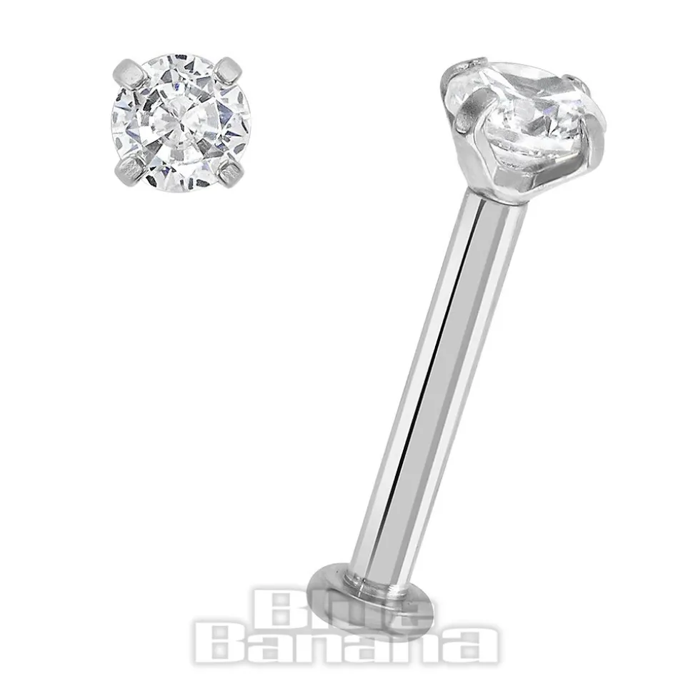 Blue Banana Surgical Steel 1.2 x 8mm Round 3mm Multi Labret (Pack Of 3)