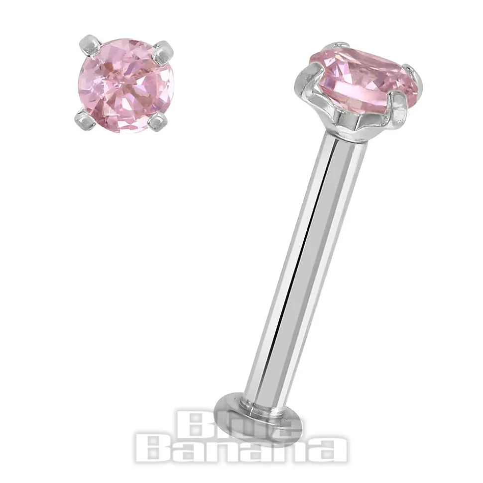 Blue Banana Surgical Steel 1.2 x 8mm Round 3mm Multi Labret (Pack Of 3)