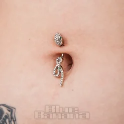 Blue Banana Surgical Steel 1.6x10mm Zirconia Infinity Snake Navel Bar (Crystal)