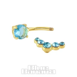 Blue Banana Surgical Steel 1.6 x 10mm Externally Threaded Navel Bar (Aqua)