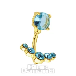 Blue Banana Surgical Steel 1.6 x 10mm Externally Threaded Navel Bar (Aqua)