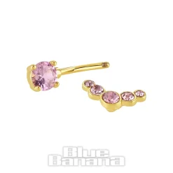 Blue Banana Surgical Steel 1.6 x 10mm Externally Threaded Navel Bar (Rose)