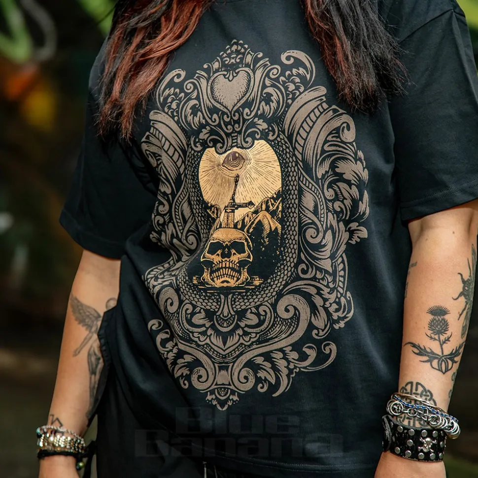 Blue Banana Sword & Skulls T-Shirt (Black)