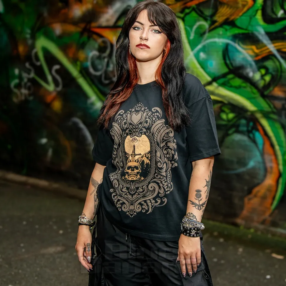 Blue Banana Sword & Skulls T-Shirt (Black)