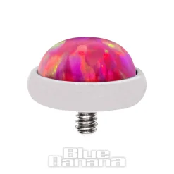 Blue Banana Synthetic Opal 1.2 x 8mm Internally Threaded Labret (5mm Pink/Purple)