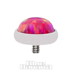 Blue Banana Synthetic Opal 1.2 x 8mm Internally Threaded Labret (4mm Pink)