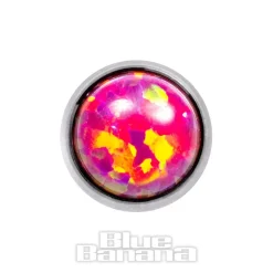 Blue Banana Synthetic Opal 1.2 x 6mm Tragus Bar (5mm Pink/Purple)