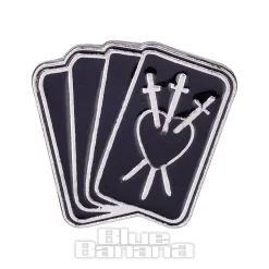 Blue Banana Tarot Cards Pin Badge (Black)