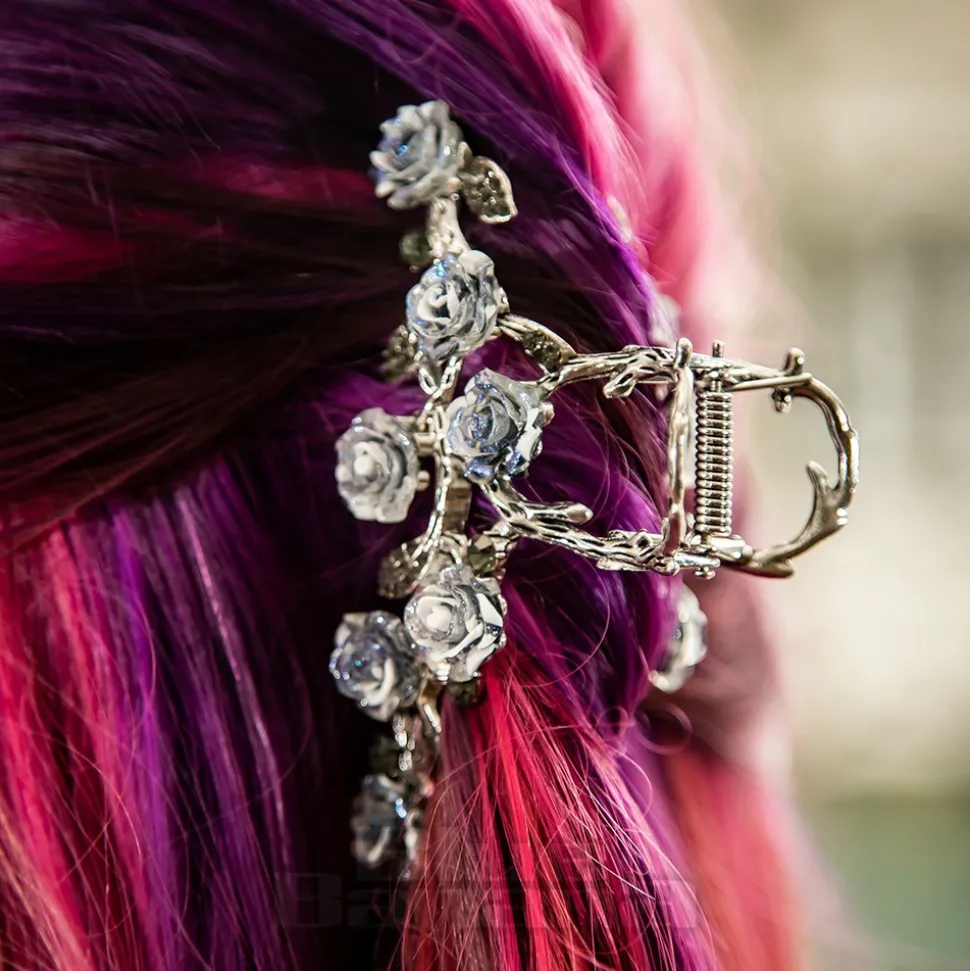 Blue Banana Thorn & Roses Hair Clip (Multicolour)