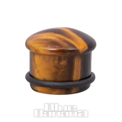 Blue Banana Tiger's Eye Gemstone Ear Plug 4-16mm (Brown)