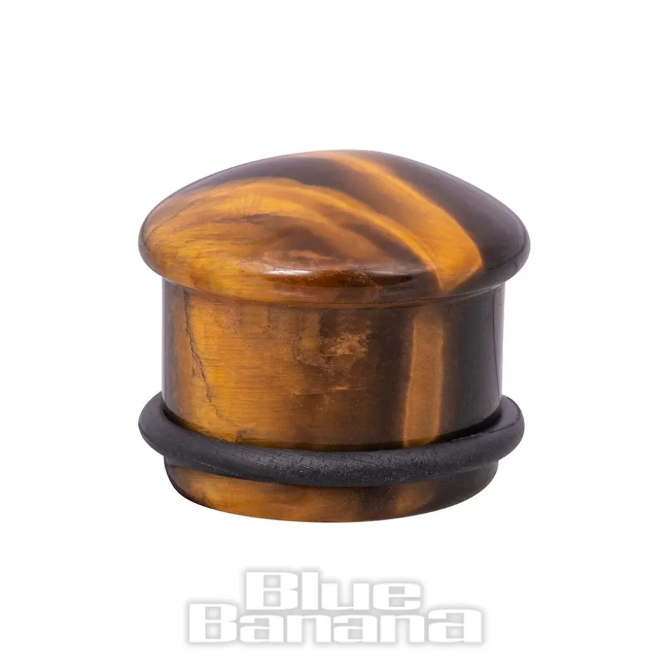 Blue Banana Tiger's Eye Gemstone Ear Plug 4-16mm (Brown)