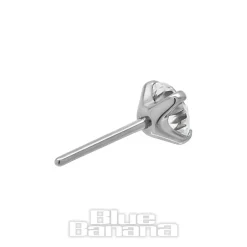 Blue Banana Titanium Lab Diamond 3mm Threadless Top (Silver)