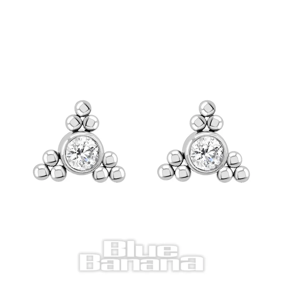 Blue Banana Titanium Triangle Threadless Top Set (Silver)