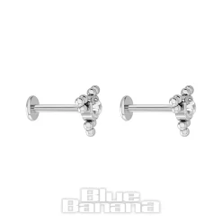 Blue Banana Titanium Triangle Threadless Top Set (Silver)