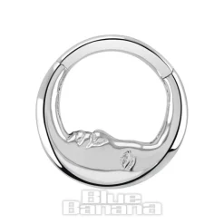 Blue Banana Titanium 1.2 X 8mm Hinged Segment Ring Moon (Silver)