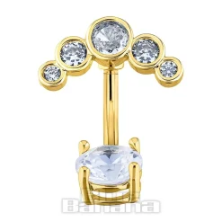 Blue Banana Top Bar Navel Bar (Crystal)