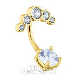 Blue Banana Top Bar Navel Bar (Crystal)