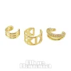 Blue Banana Triple Ear Cuff (Gold)