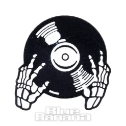 Blue Banana Vinyl Record Pin Badge (Black)