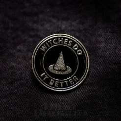Blue Banana 'Witches Do It Better' Pin Badge (Black)