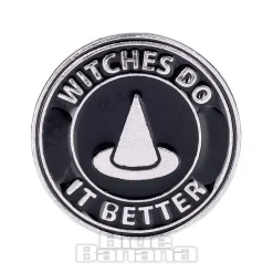 Blue Banana 'Witches Do It Better' Pin Badge (Black)