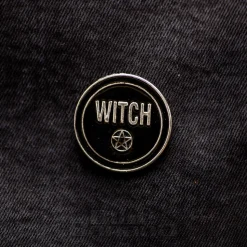 Blue Banana Witch Pin Badge (Black)
