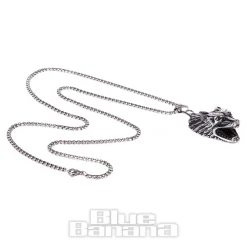 Blue Banana Wolf Necklace (Silver)