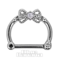 Blue Banana 1.2 x 8mm Bow Septum Clicker (Crystal)