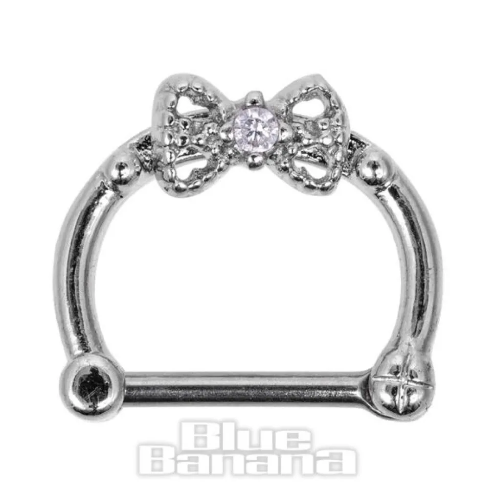 Blue Banana 1.2 x 8mm Bow Septum Clicker (Crystal)