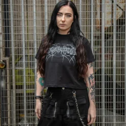 Bring Me The Horizon Official Metal Logo Genxsis Crop T Shirt (Black)