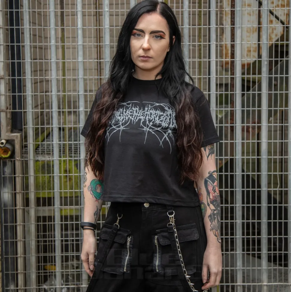 Bring Me The Horizon Official Metal Logo Genxsis Crop T Shirt (Black)